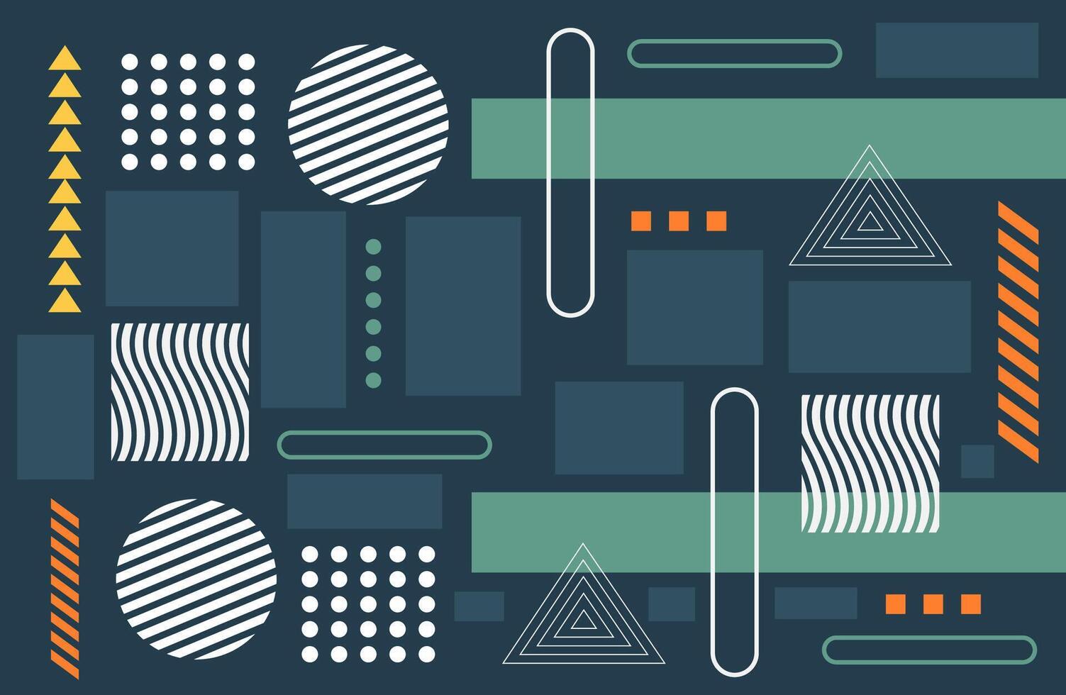Vibrant Retro Abstract Pattern With Dynamic Shapes vector