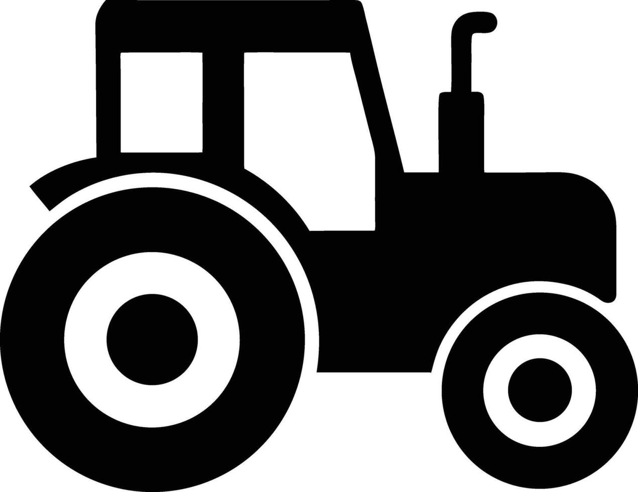 tractor silhouette icon vector