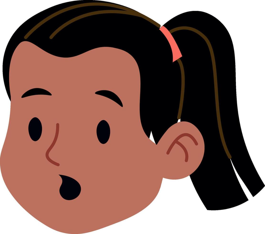 Girl's Surprised Face Portrait vector