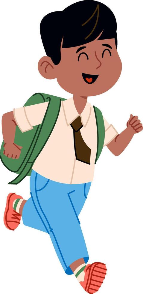 Happy Student Running to School vector