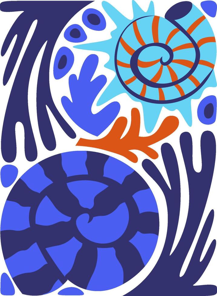 Abstract Ocean Life Background vector