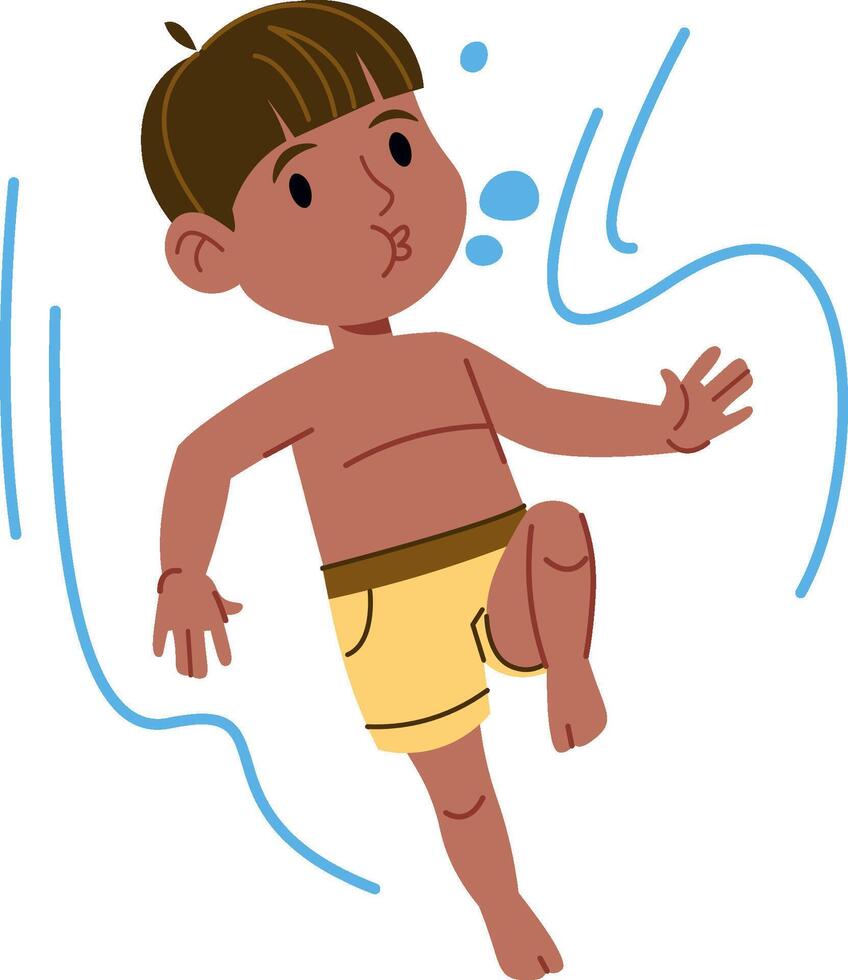 Boy Blowing Bubbles in Water vector