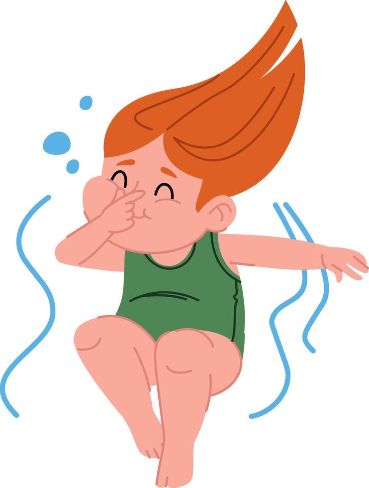 Girl Diving Pool Fun vector