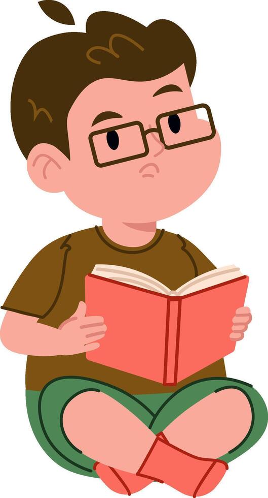 Boy Reading Book vector