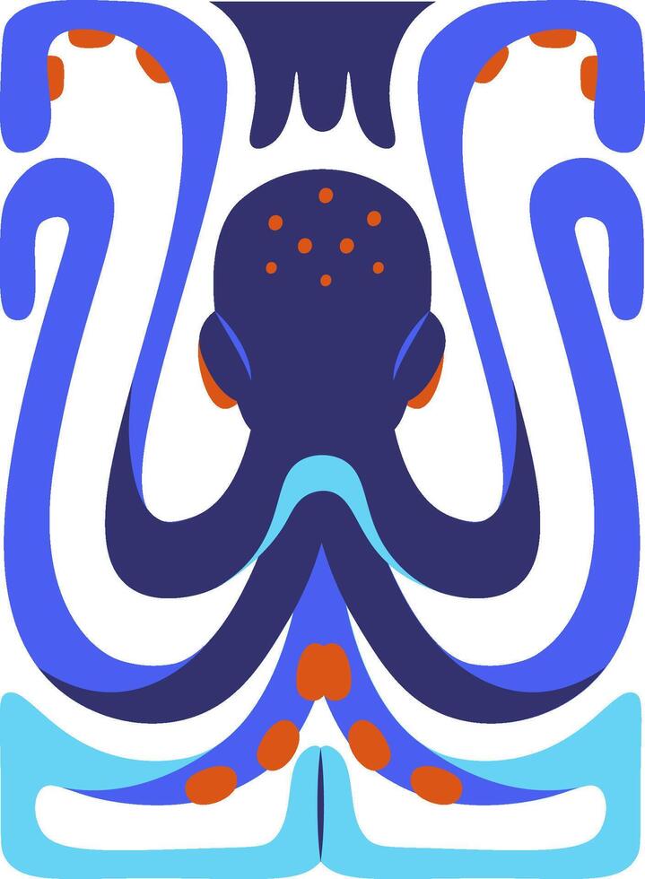 Octopus Abstract Marine Backround vector