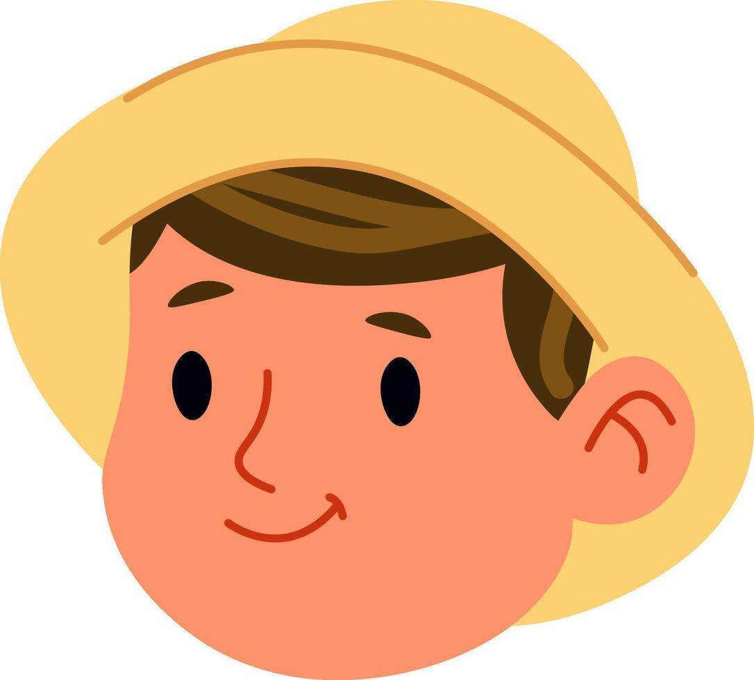 Happy Boy Sun Hat Headshot vector