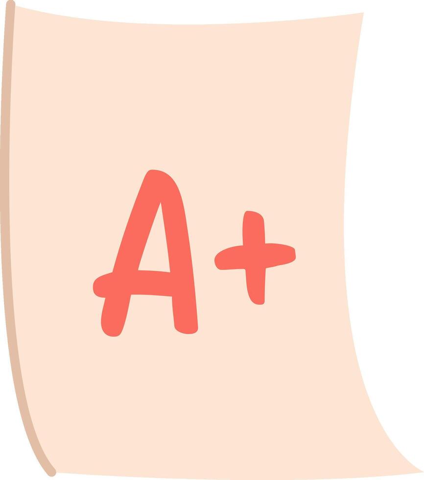 Cartoon Grade A Plus Sheet vector