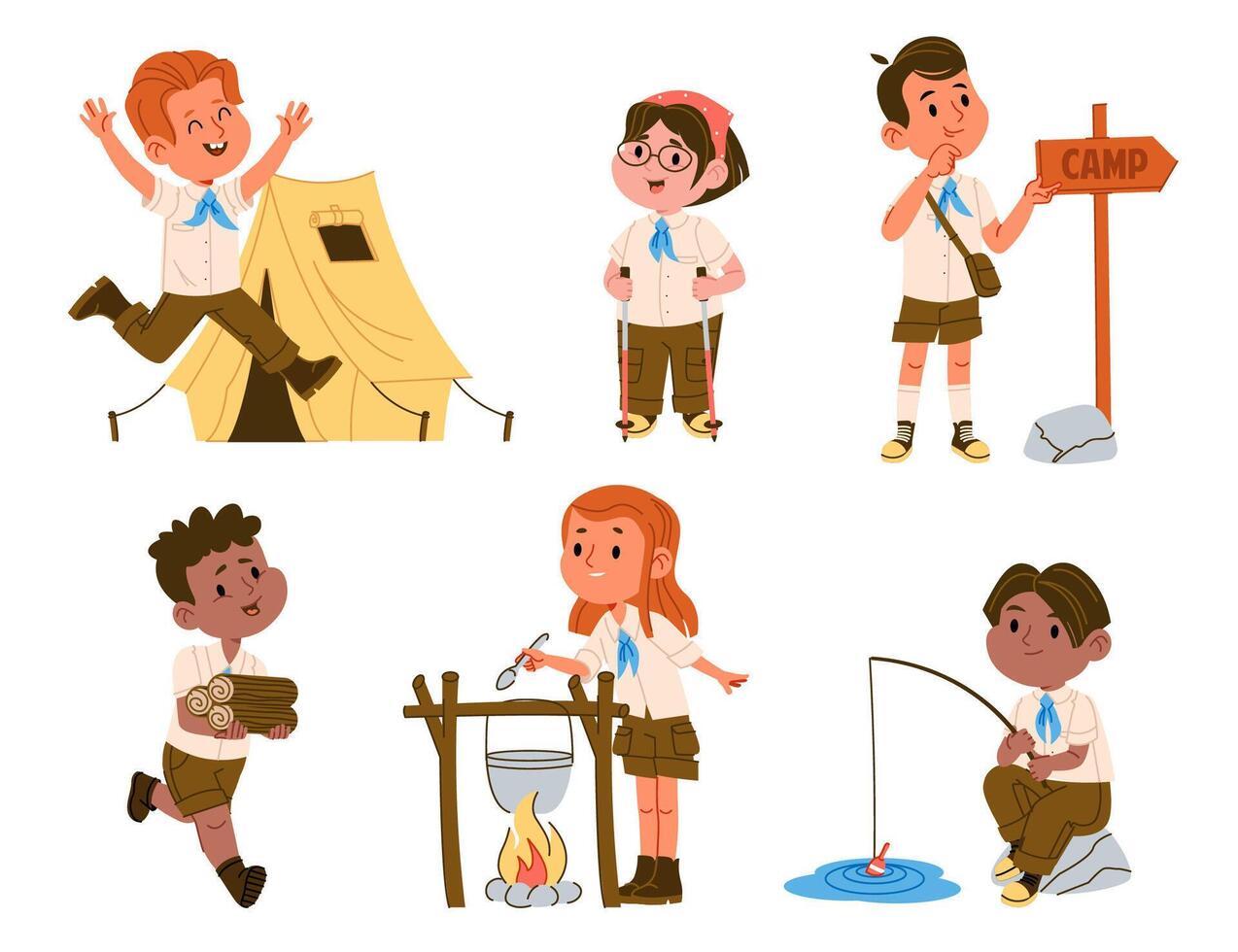 Happy Campers Summer Fun vector