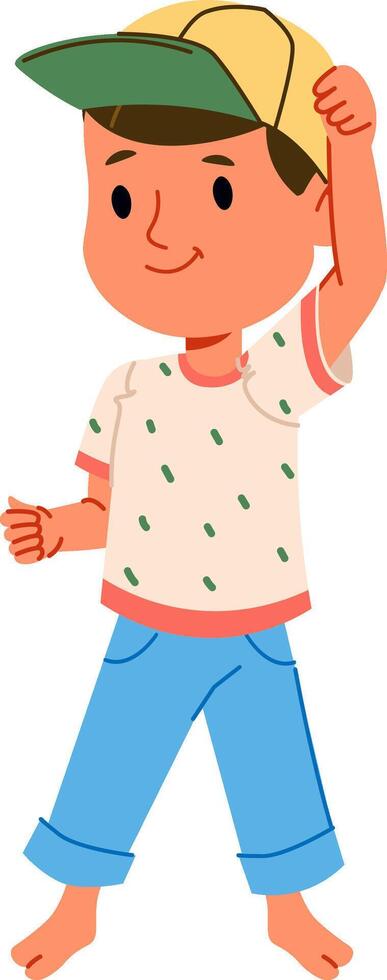 Happy Boy Summer Outfit vector
