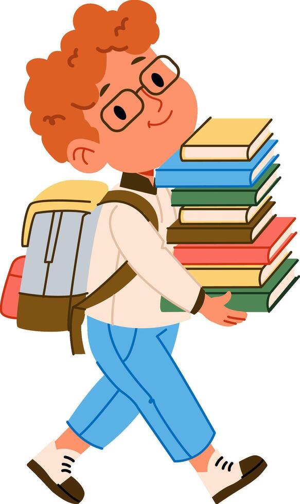 Happy Student Carrying Books vector