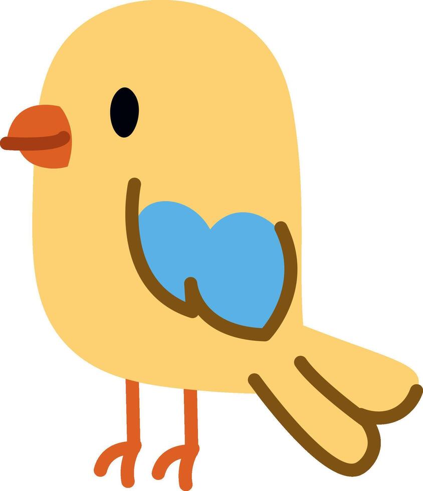 Simple Bird Cartoon Drawing vector
