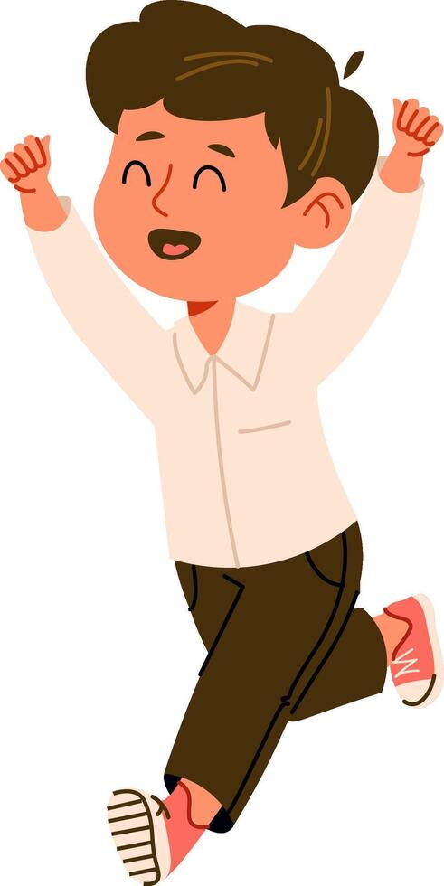 Happy Boy Cartoon Running vector
