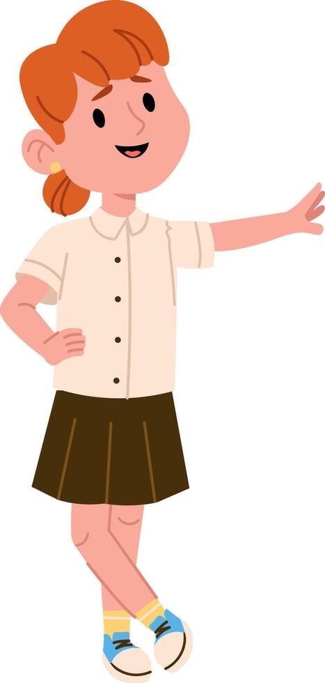 Cartoon Girl Presenting Something vector