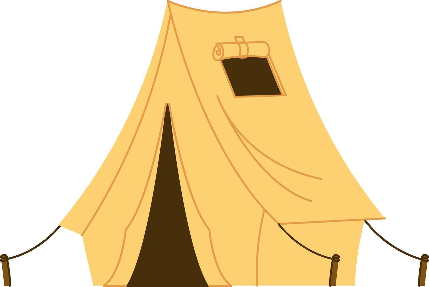 Camping Tent Simple Cartoon vector