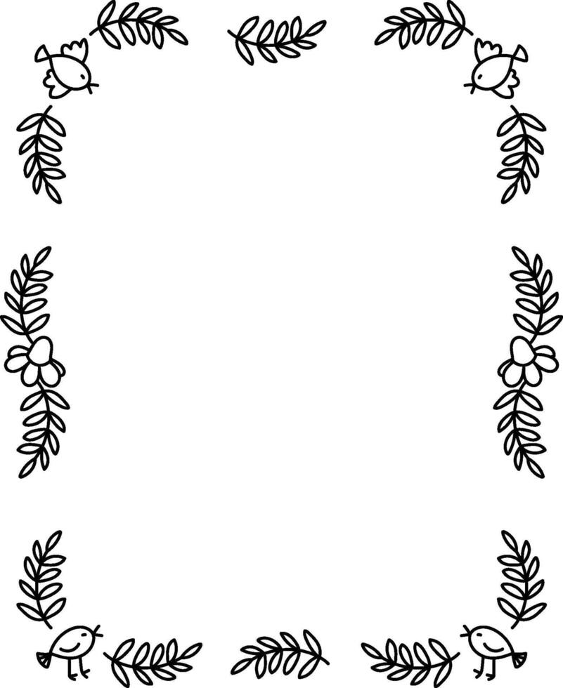 Floral Bird Frame Border vector