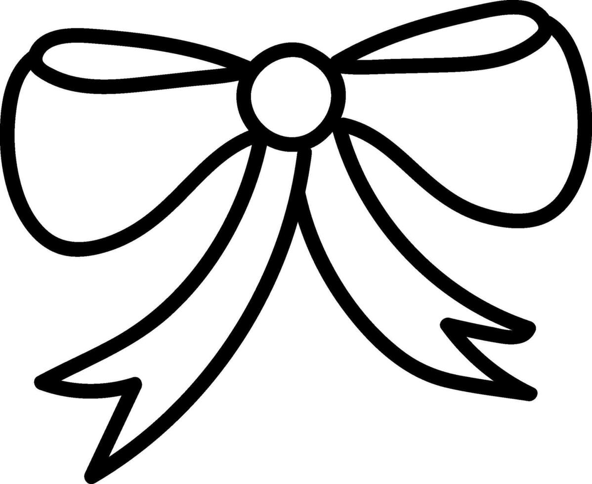 Simple Bow Knot Outline vector