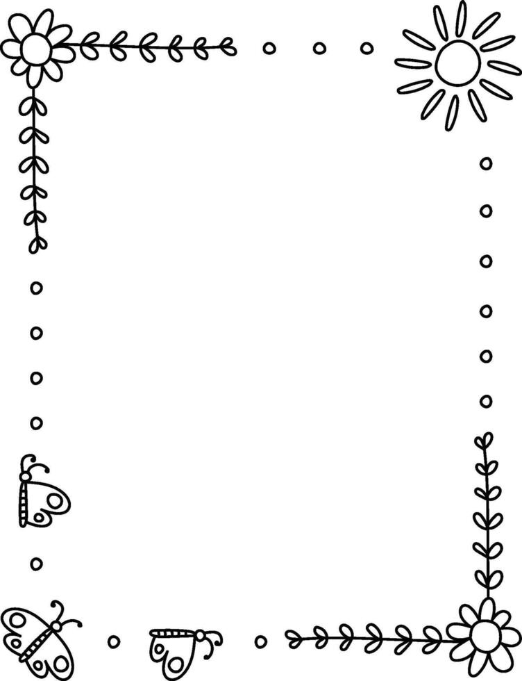 Floral Frame with Butterflies vector