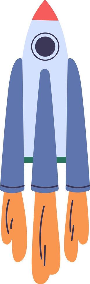 Retro Childish Rocket vector