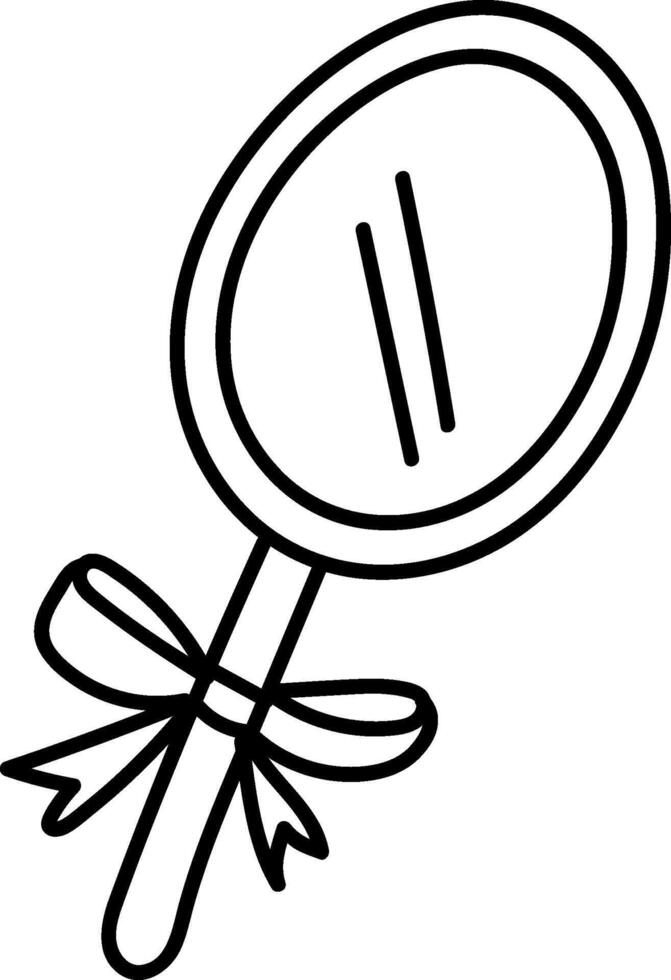 Hand Mirror with Bow vector