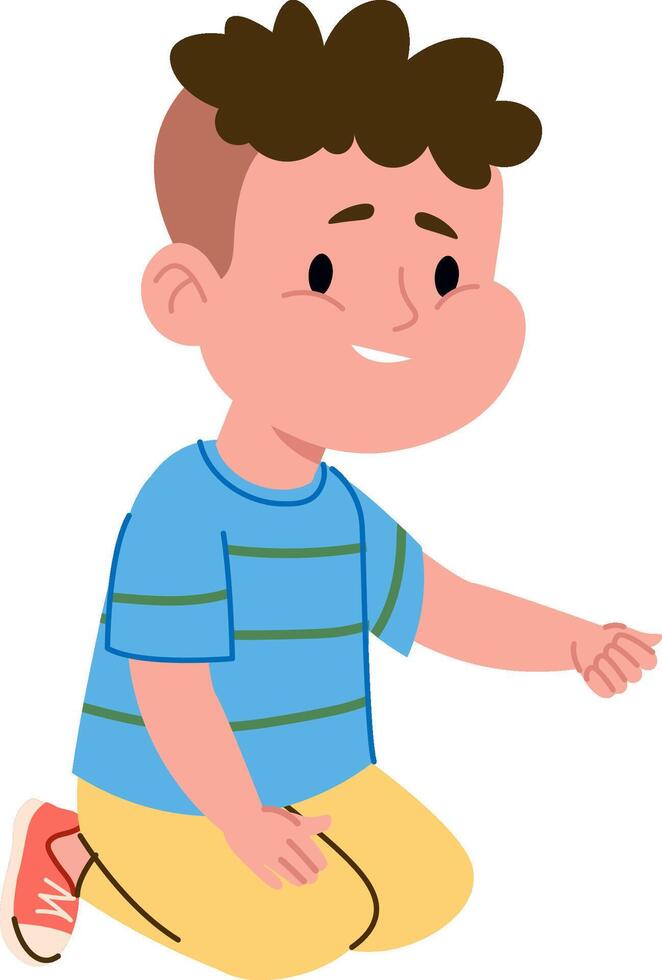 Happy Kid Cartoon Drawing vector