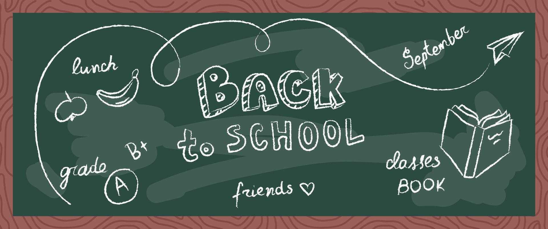 Hand Drawn Back to School Chalkboard vector