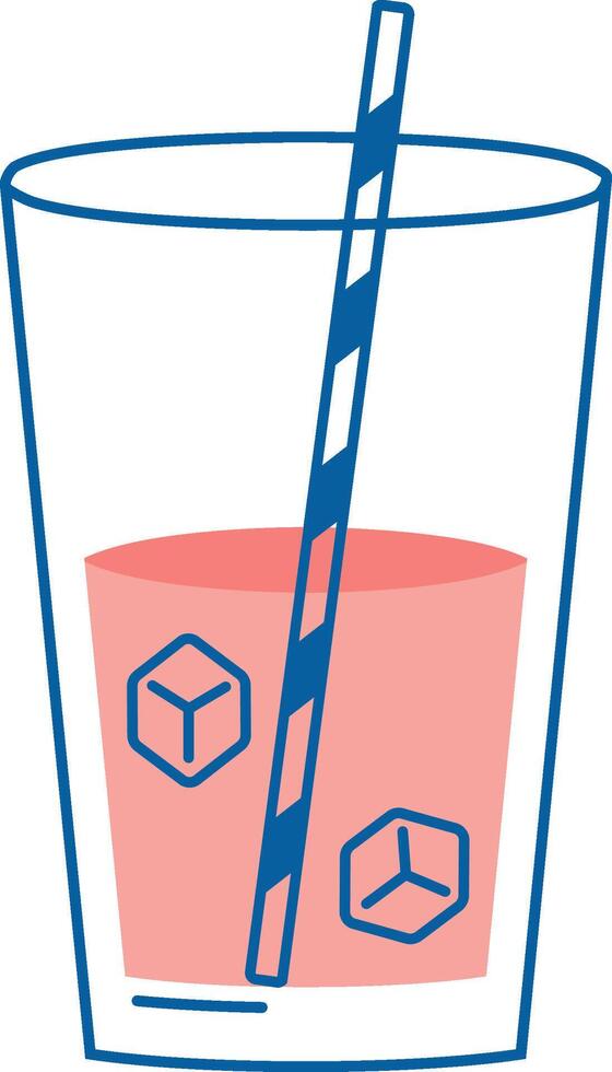Glass Beverage Straw Ice Cubes vector