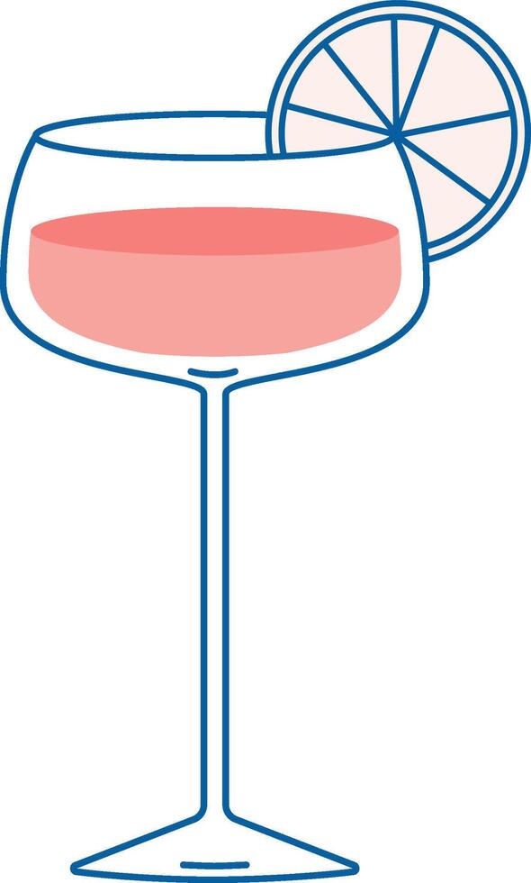 Cocktail Glass Line Art Icon vector