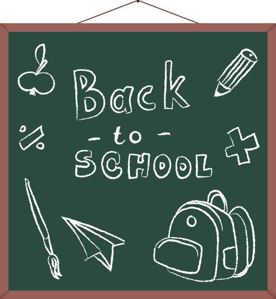 Chalkboard Back to School Hand Drawn vector