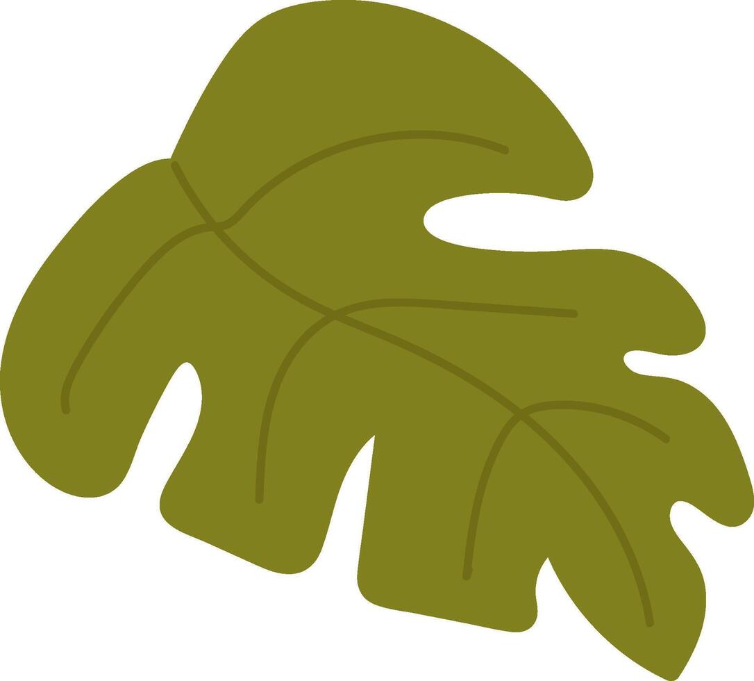 Single Tropical Leaf Shape vector