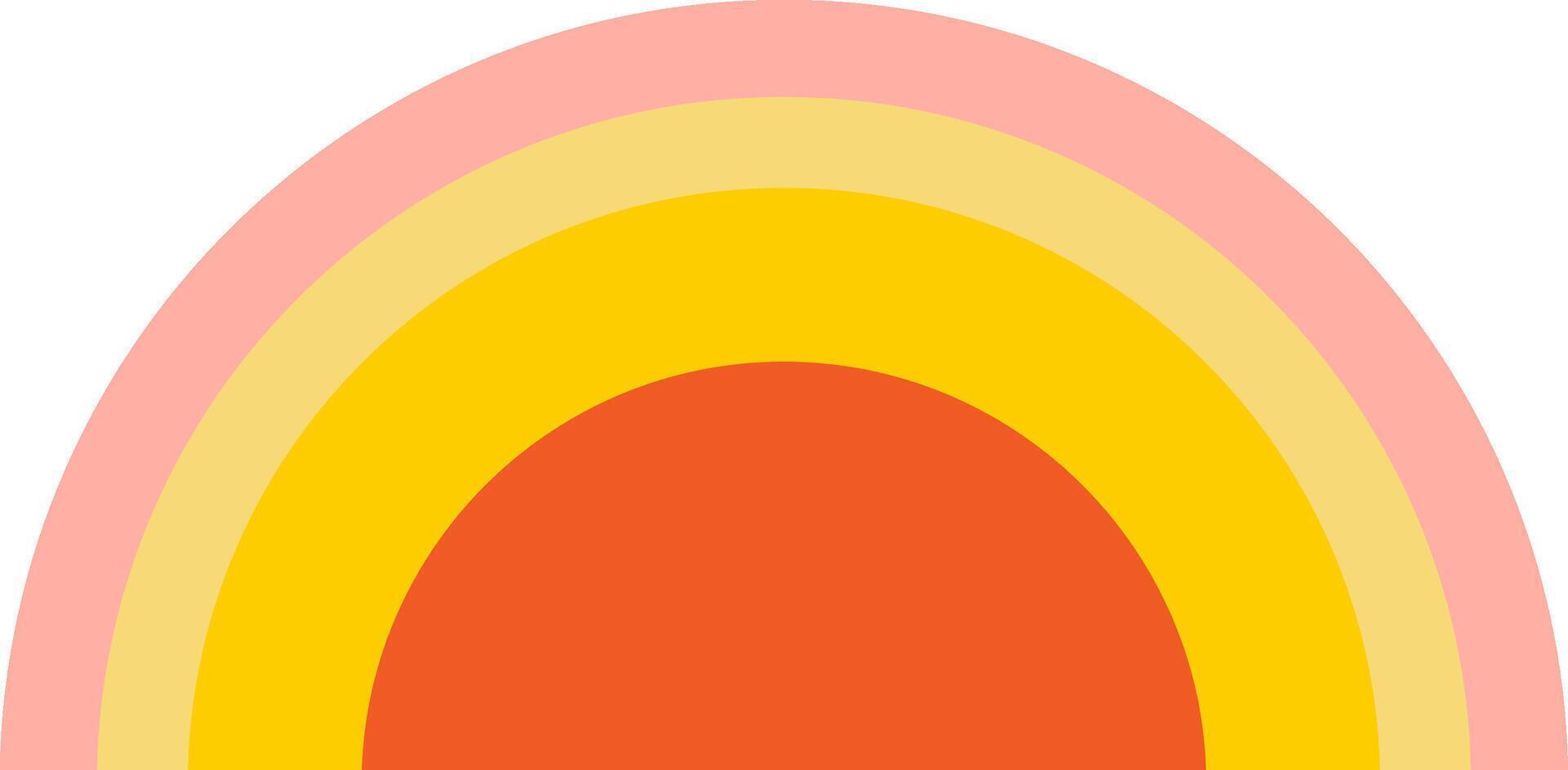 Geometic Sunset Arc Abstract Shape vector