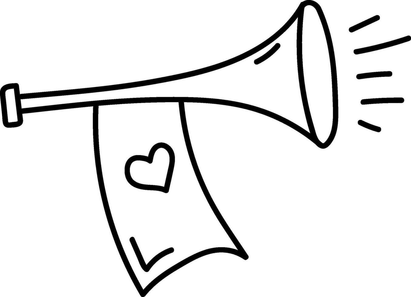 Horn Heart Banner Shout vector