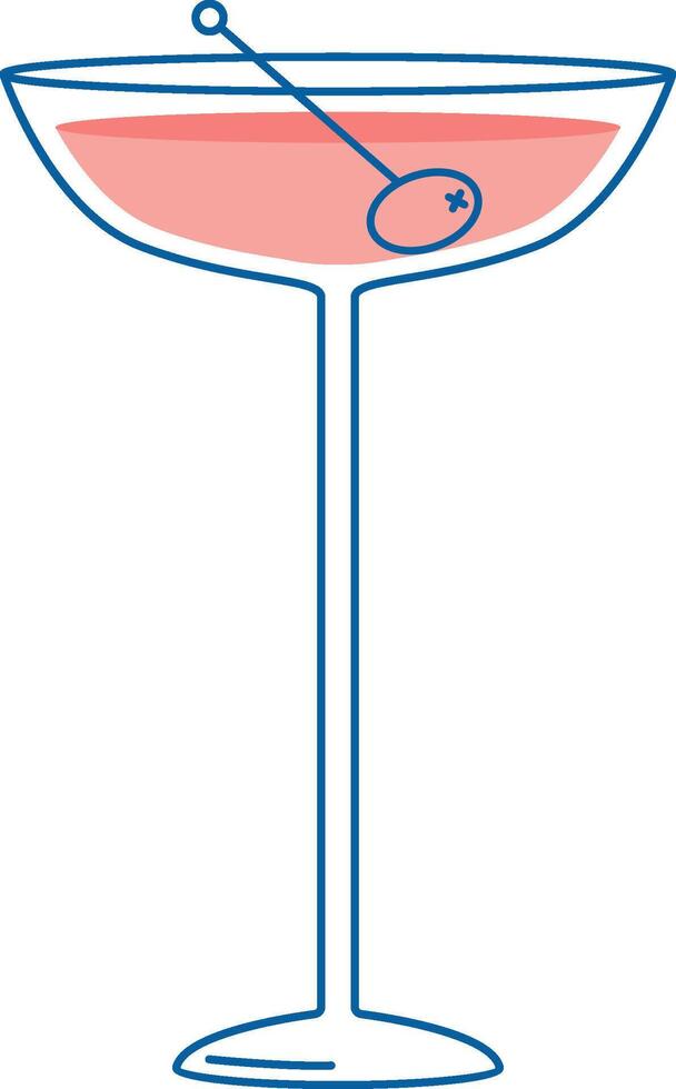 Cocktail Glass Line Art Drink Beverage vector