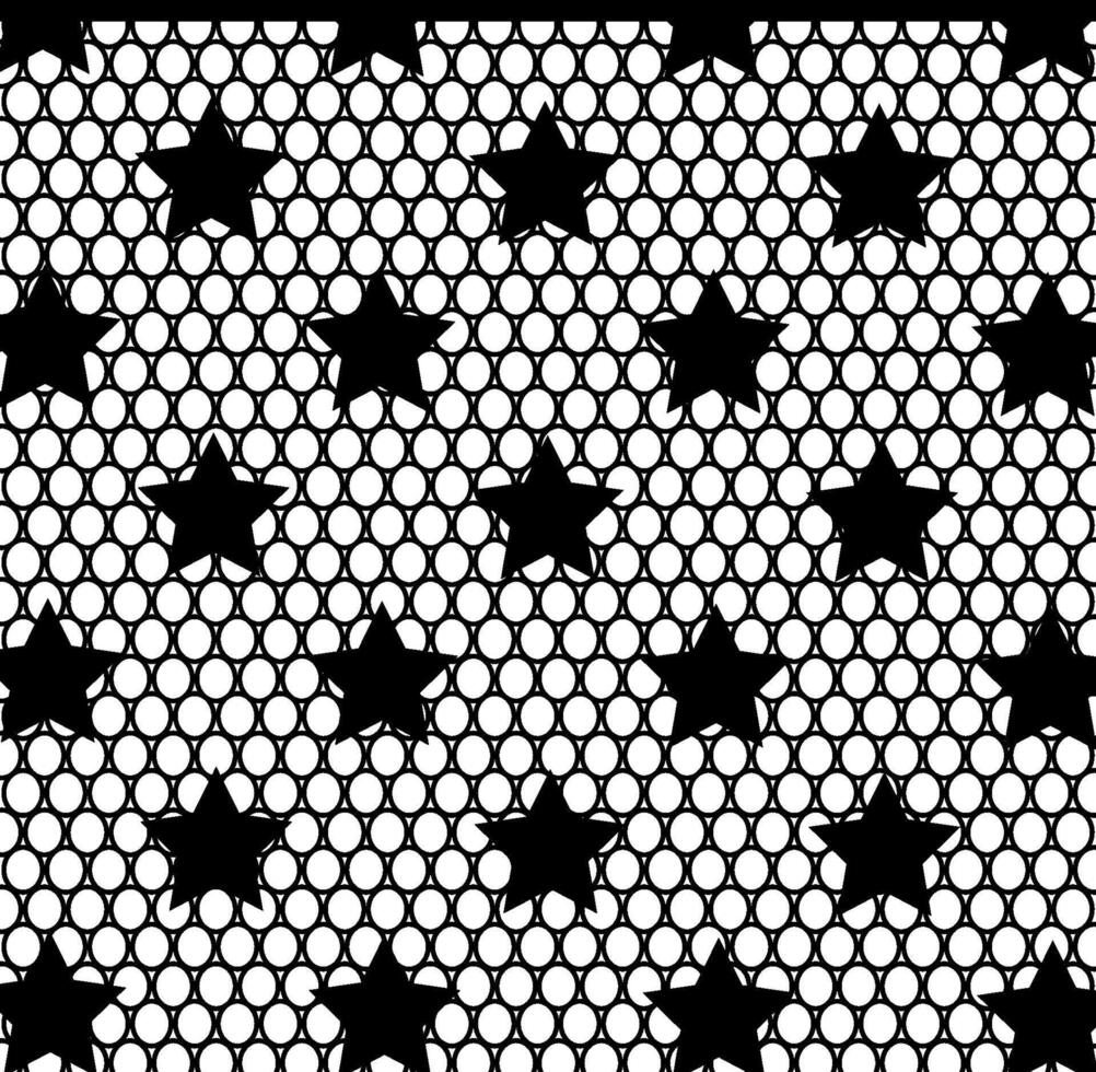 Stars on Dotted Netting Lace Pattern vector
