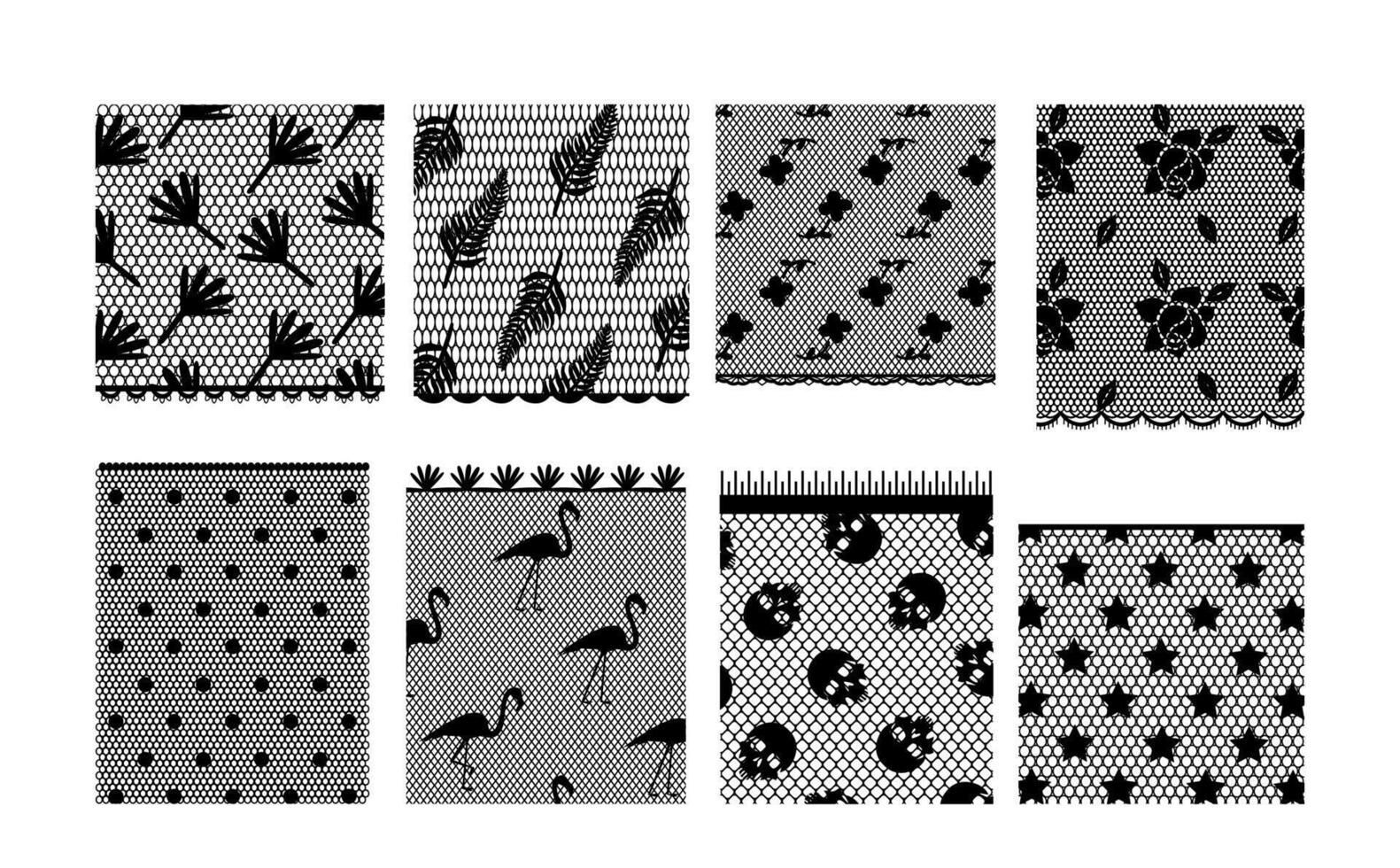 Lace Pattern Textile Set vector