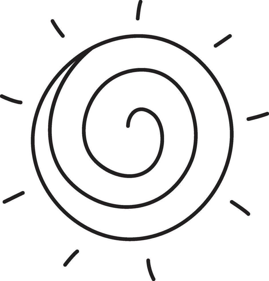 Spiral Sunburst Doodle vector