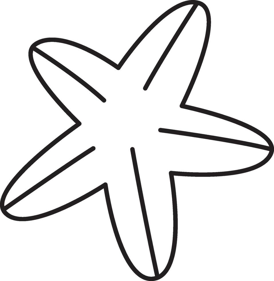 Simple Starfish Line Art vector