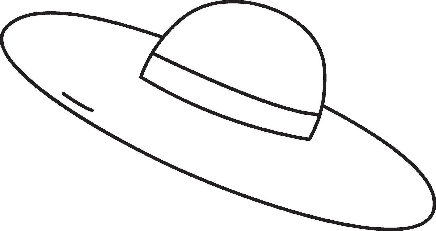 Simple Sun Hat Outline vector