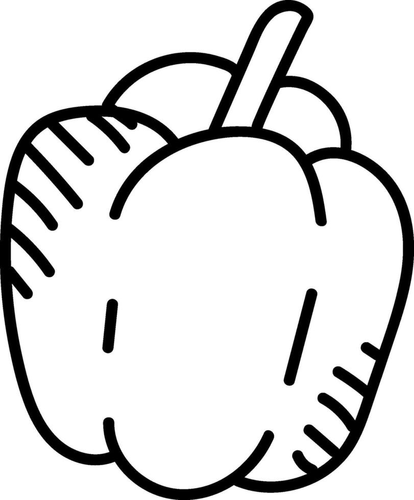 Bell Pepper Line Drawing vector