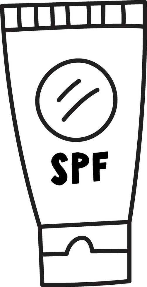 Sunscreen Tube Simple Lineart vector