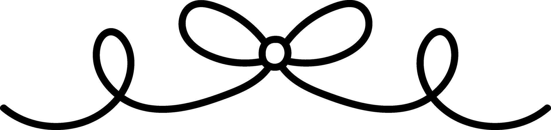 Elegant Bow Ribbon Swirls Divider vector
