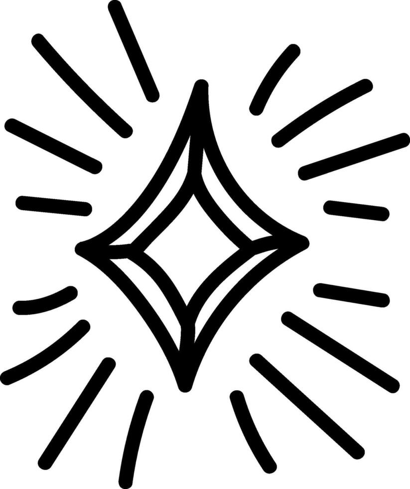Sparkling Gem Outline vector