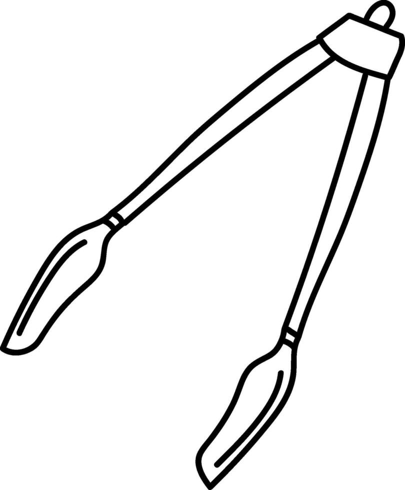 Kitchen Tongs Line Drawing vector