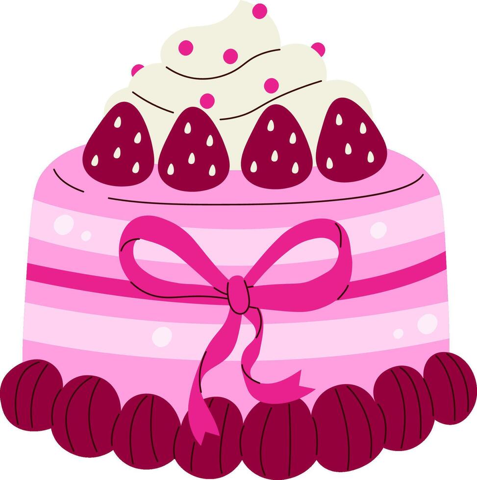 Strawberry Cake Festive Treat vector