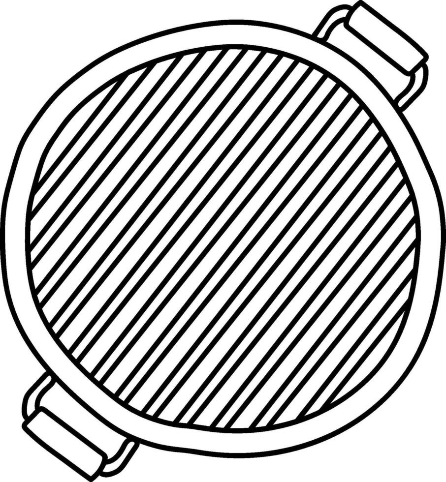 Hand-drawn Grill Pan Cartoon vector