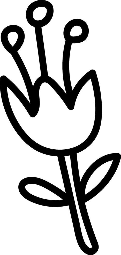 Bold Line Art Flower Bloom vector