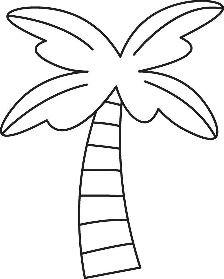 Simple Palm Tree Outline vector