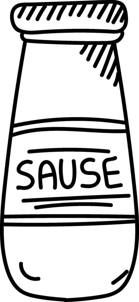 Simple Sauce Bottle Drawing vector