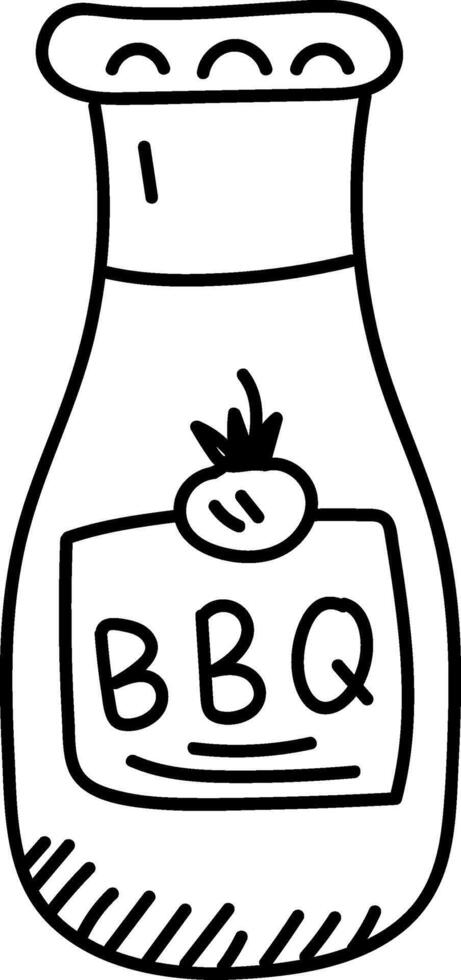 Hand-drawn BBQ Sauce Bottle vector