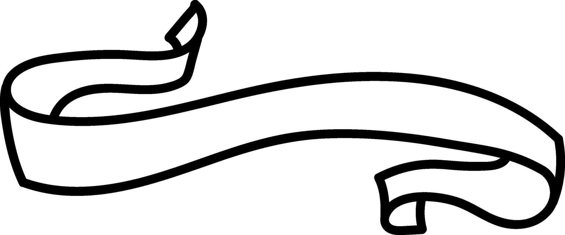 Curved Ribbon Banner Outline vector