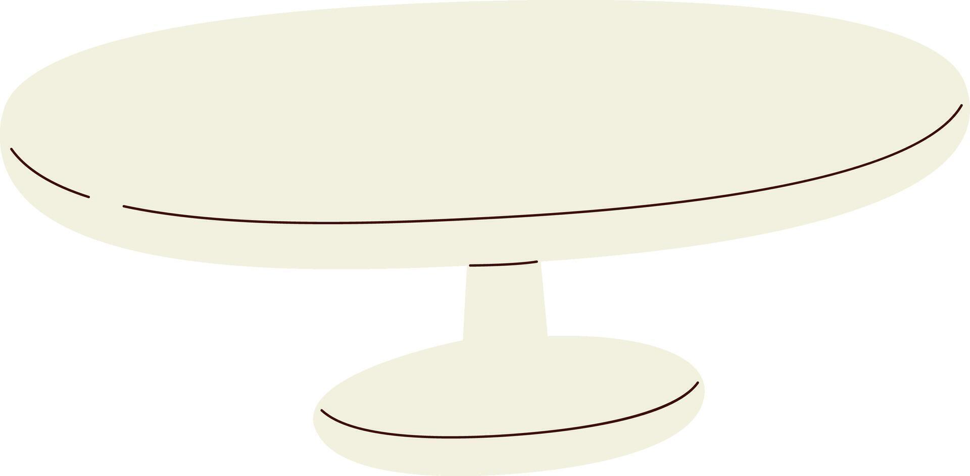 Simple Oval Pedestal Table vector